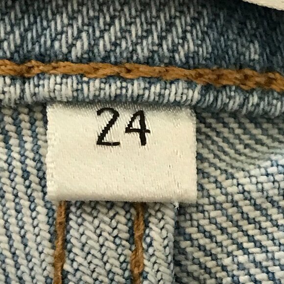 Agolde Nico Skinny Jeans Women 24 Blue Mid Rise Distressed Button Fly Stretch - Picture 4 of 14